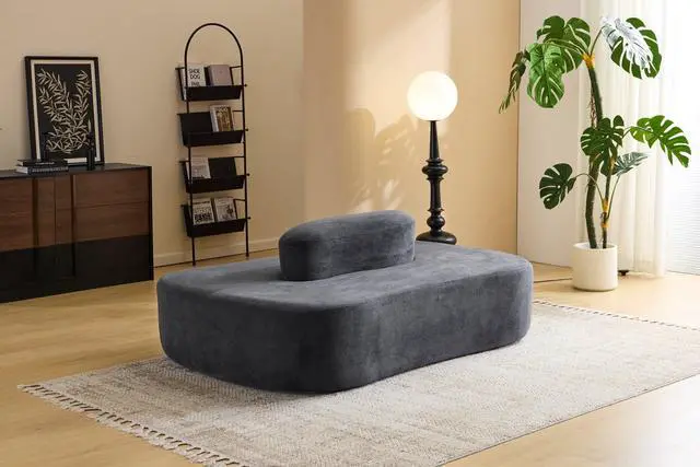 Alt view image 2 of 5 - 71.6'' Double-Sided Plush Waiting Room Bench, Fully Assembled, Seating for 4-6 People, Lobby Furniture for Beauty Salon, SPA & Office Lobby, Dark Gray