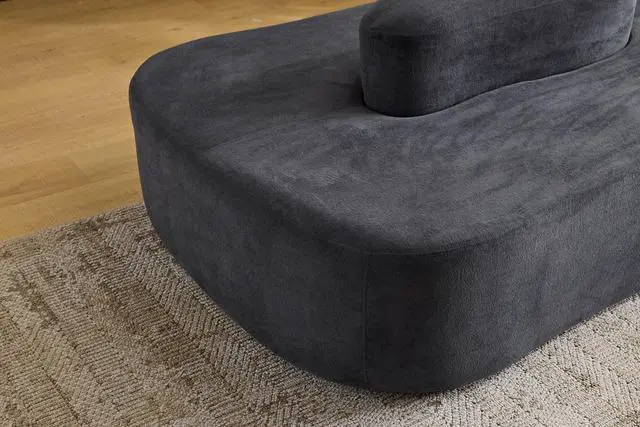 Alt view image 3 of 5 - 71.6'' Double-Sided Plush Waiting Room Bench, Fully Assembled, Seating for 4-6 People, Lobby Furniture for Beauty Salon, SPA & Office Lobby, Dark Gray
