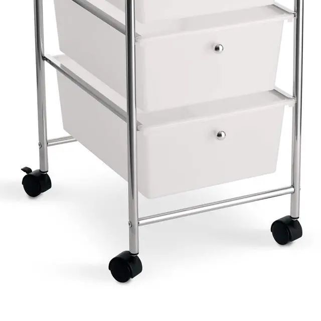Alt view image 4 of 6 - 5 Drawer Clear Rolling Cart - Mobile Organizer with Removable Drawers, Swivel & Locking Casters, Durable Tubular Frame - 1 Set