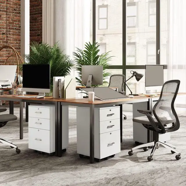Alt view image 6 of 7 - Wooden File Cabinet, 3 Drawer Vertical File Cabinets with 3 Lock | Printer Stand Mobile Storage Cabinet,Filing Storage Drawer for Home,Office,White(15.75" L x 15.75" W x 26.1" H)