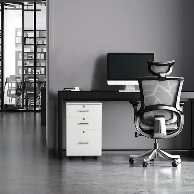 Alt view image 7 of 7 - Wooden File Cabinet, 3 Drawer Vertical File Cabinets with 3 Lock | Printer Stand Mobile Storage Cabinet,Filing Storage Drawer for Home,Office,White(15.75" L x 15.75" W x 26.1" H)