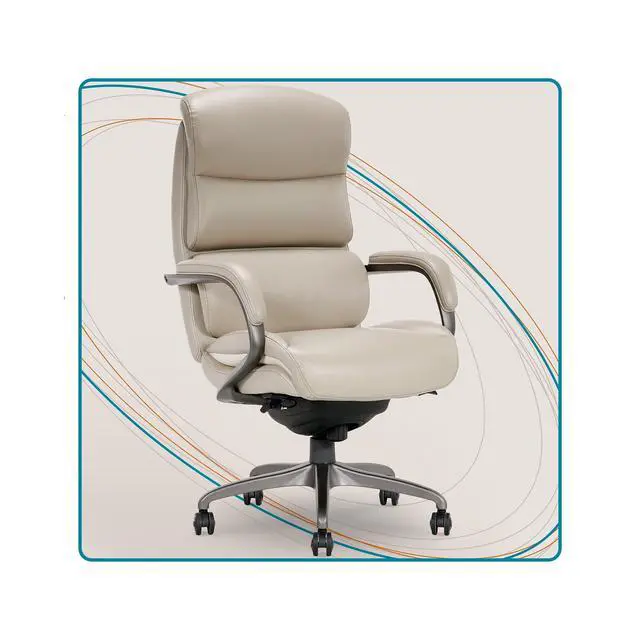 Alt view image 3 of 7 - La-Z-Boy Aberdeen Bonded Leather Executive Chair, Beige