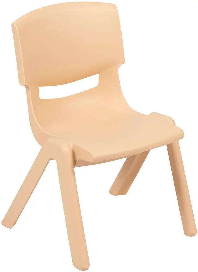 Main image of Natural Plastic Stackable School Chair, 10.5" Seat, 2-Pack | Durable Construction, Commercial Use