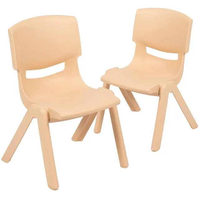 Alt view image 4 of 7 - Natural Plastic Stackable School Chair, 10.5" Seat, 2-Pack | Durable Construction, Commercial Use