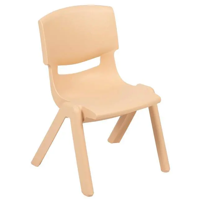 Alt view image 7 of 7 - Natural Plastic Stackable School Chair, 10.5" Seat, 2-Pack | Durable Construction, Commercial Use