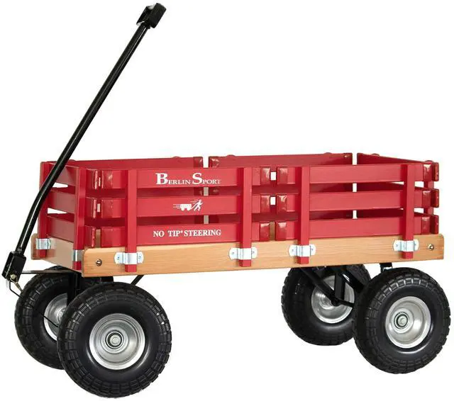 Main image of Berlin Flyer Sport Wagon - Model F410 - Perfect Wagon for Around the Neighborhood, Campground, or Beach - Amish Made in Ohio, USA - 10" No-Flat Tires (Red)