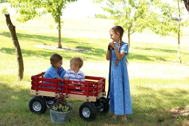 Alt view image 4 of 7 - Berlin Flyer Sport Wagon - Model F410 - Perfect Wagon for Around the Neighborhood, Campground, or Beach - Amish Made in Ohio, USA - 10" No-Flat Tires (Red)