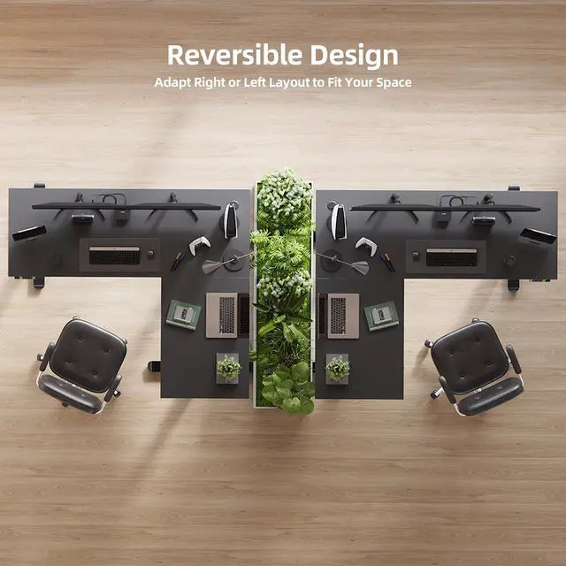 Alt view image 5 of 7 - Electric L-Shaped Standing Desk with Dual Motors, 59Inch Black | Height 28.3"-47.2" Adjustable, 176lbs Capacity, Sturdy Steel Frame, Splice Board included, Ideal for Home Office Corner
