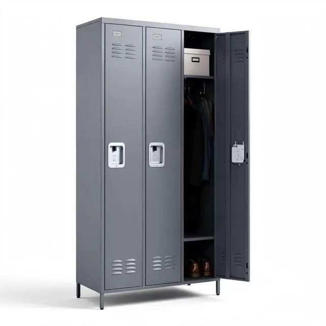 Main image of 72" Height Metal Lockers for Employees with 3 Door,Heavy Duty | Steel Storage Locker with Card Slot for Home Office School Gym Garage,Locker with Lock for Sports,Employees,Assembly Required