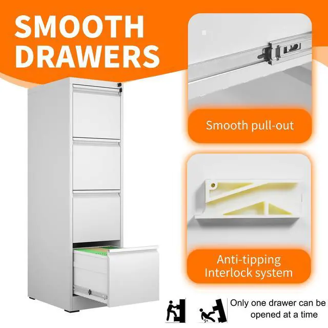 Alt view image 5 of 6 - Metal File Cabinet with Drawer Heavy Duty Locking File Cabinets | Home Office Steel Filing Cabinet Vertical File Cabinets for Legal/Letter Size File,Assembly Required