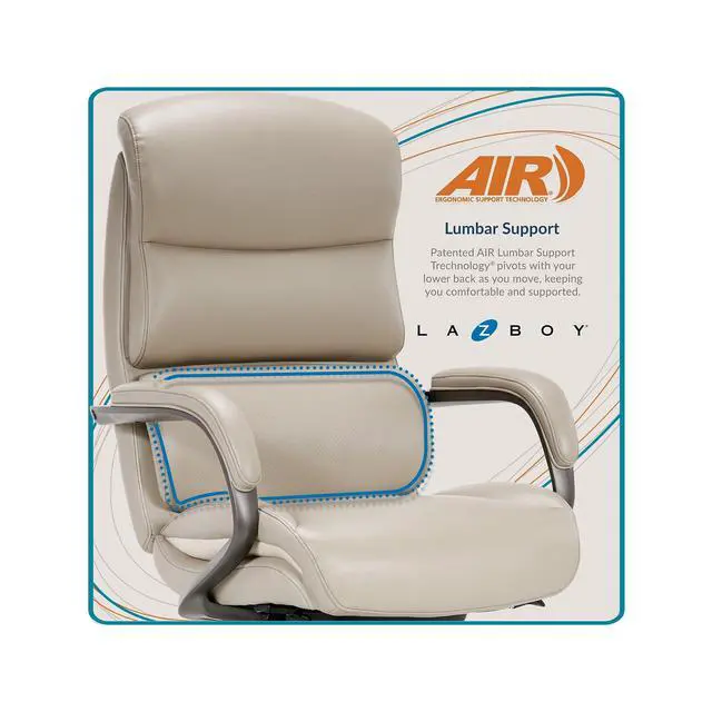 Alt view image 5 of 7 - La-Z-Boy Aberdeen Bonded Leather Executive Chair, Beige