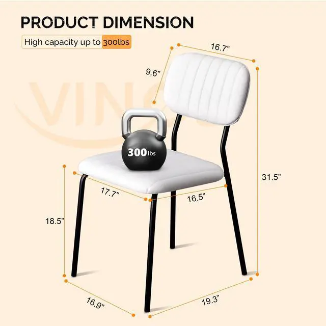 Alt view image 3 of 7 - Stackable Dining Chair Set of 4, Fabric Padded Seat Metal Frame Stacking Chair for Home Kitchen Office Waiting Room Reception Church BanquetWhite