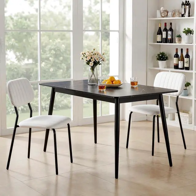 Alt view image 6 of 7 - Stackable Dining Chair Set of 4, Fabric Padded Seat Metal Frame Stacking Chair for Home Kitchen Office Waiting Room Reception Church BanquetWhite