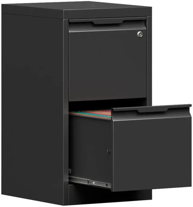 Main image of 2-Drawer Metal File Cabinet with 1 Lockable Drawer,Steel Printer Stand with Storage for Home Office,Vertical Filing Cabinet for Legal/Letter/A4 Files,Assembly Required(15''W-2 Drawers,Black)