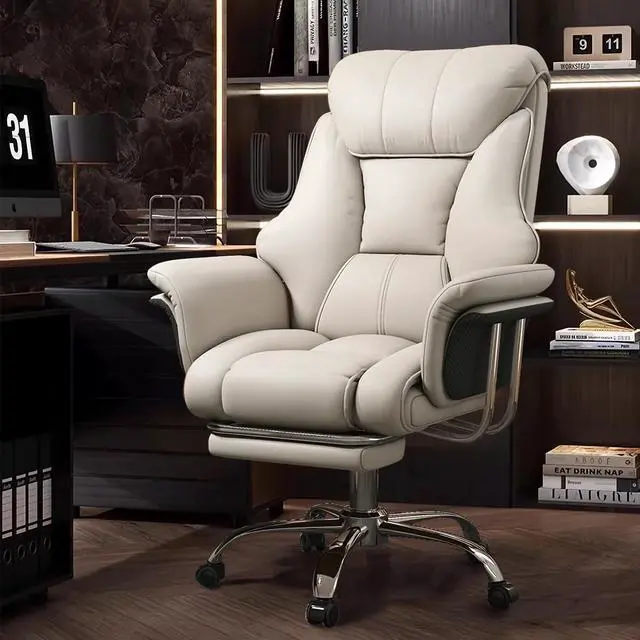 Main image of Big and Tall Office Chair Wide Seat Ergonomic Leather Executive Desk Chair with Leg Rest, Heavy-Duty 550 lbs Adjustable Height Computer Gaming Chairs