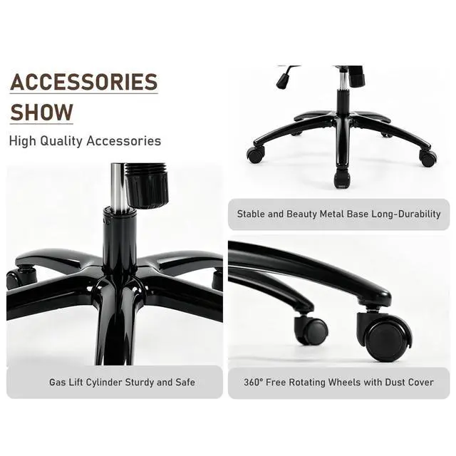 Alt view image 5 of 7 - Vintage Office Chair Executive Desk Leather Chairs for Office/Home | Ergonomic,Lumbar Support,Height Adjustable Armrest,Green,90°-110° Rocking Function,Swivel