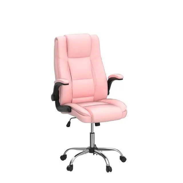 Alt view image 4 of 7 - Pink Office Chair, Ergonomic High Back Executive Office Desk Chairs for Women, 90°-120° Rocking Computer Chair with Wheels, Swivel Lumbar Support Home Office Desk Chair