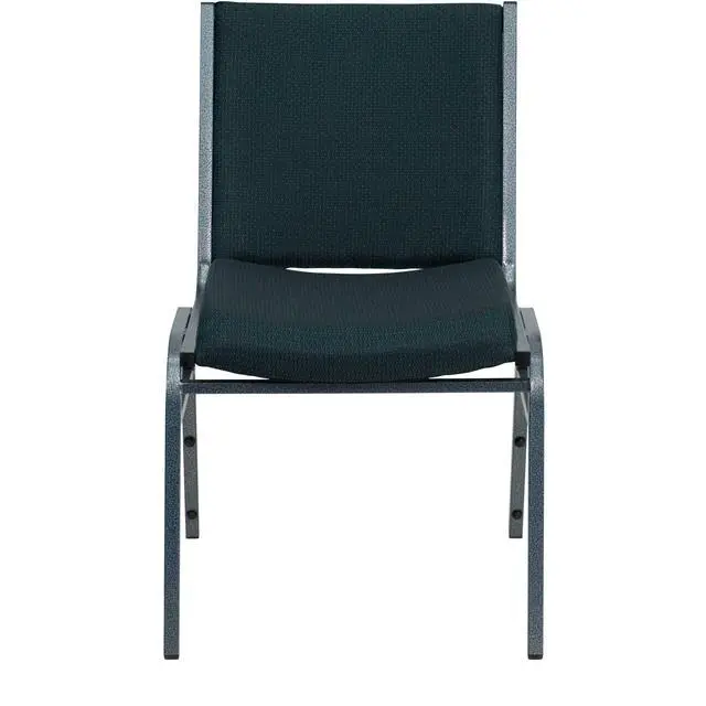 Alt view image 4 of 7 - Heavy Duty Green Patterned Fabric Stack Chair | Fabric Upholstery, Durable Construction, Commercial Use