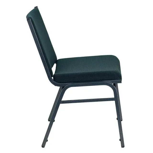 Alt view image 5 of 7 - Heavy Duty Green Patterned Fabric Stack Chair | Fabric Upholstery, Durable Construction, Commercial Use
