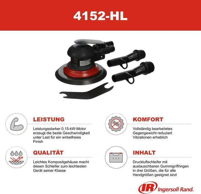 Alt view image 2 of 6 - 4152-HL Composite 6-Inch Orbital Palm Pneumatic Sander with Hook and Loop Pad