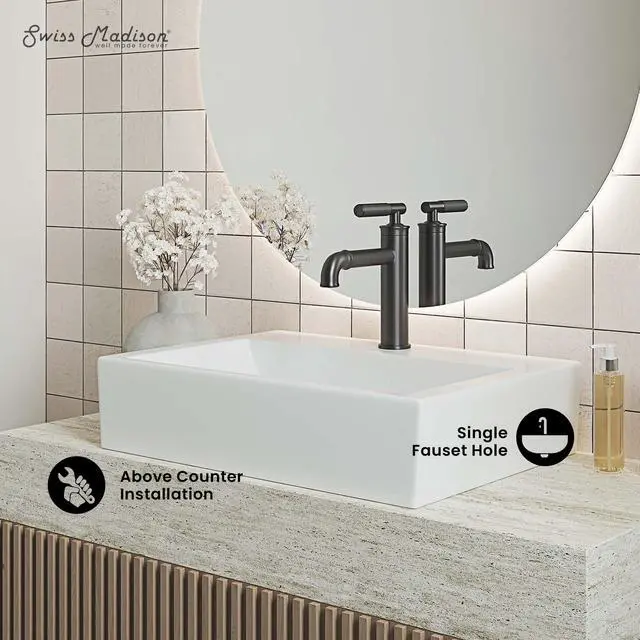 Alt view image 2 of 6 - Claire 20 Rectangle Ceramic Vessel Sink, Matte White