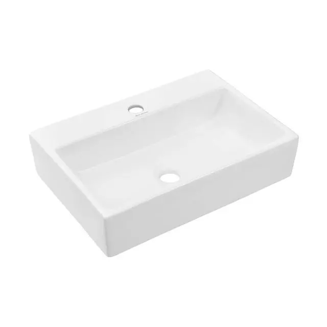 Alt view image 6 of 6 - Claire 20 Rectangle Ceramic Vessel Sink, Matte White