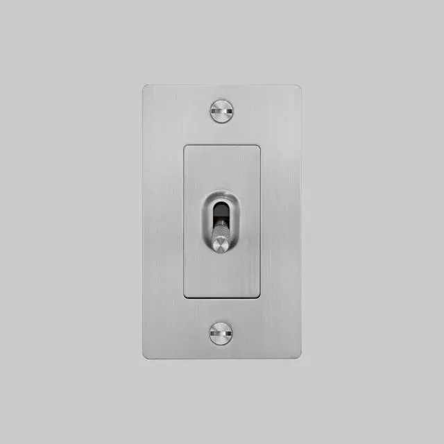 Alt view image 2 of 4 - Buster and Punch 1 Gang Light Switch 1-Way Cross Knurl Without Logo (Steel)