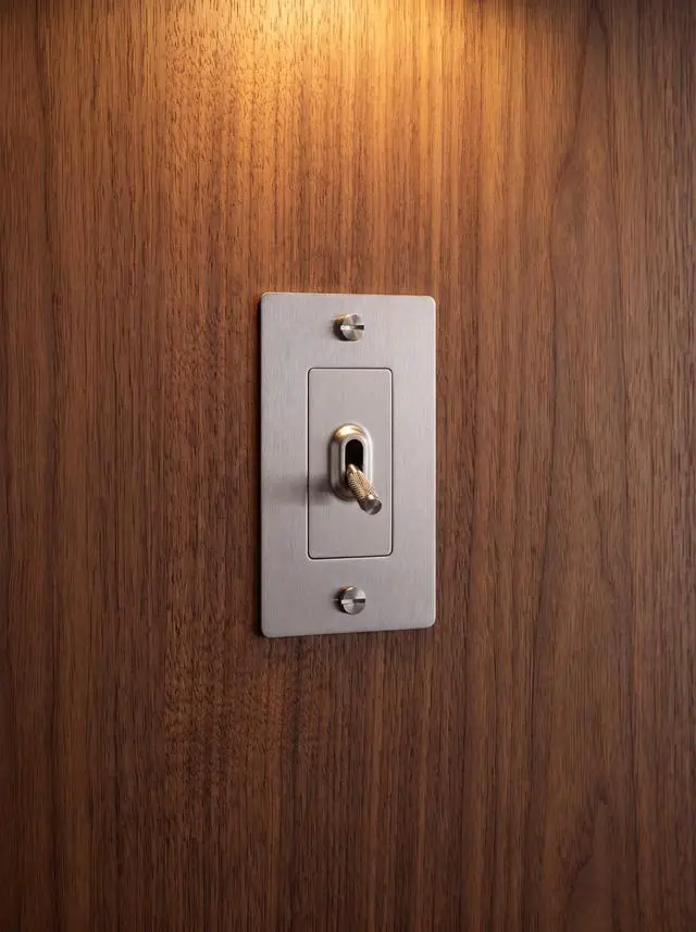 Alt view image 3 of 4 - Buster and Punch 1 Gang Light Switch 1-Way Cross Knurl Without Logo (Steel)