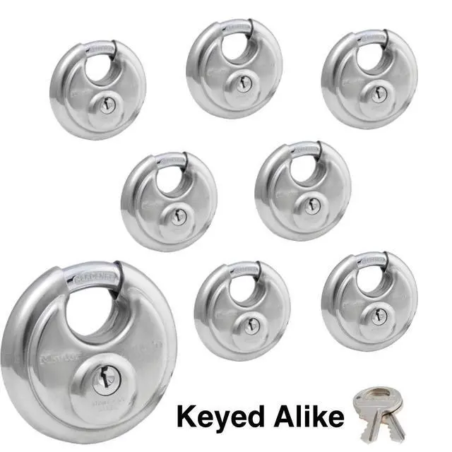 Alt view image 2 of 3 - (8) Keyed Alike Stainless Steel Trailer and Multi Purpose Padlocks w/16 Keys, 40KA-8