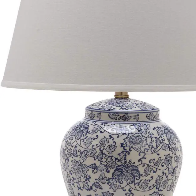 Alt view image 3 of 6 - Lighting Collection Spring Blossom Set of 2 Blue & White Floral Chinoiserie Table Lamps, 29-Inch Ceramic Lamps for Bedroom, Living Room, Home Office (LIT4170B-SET2)