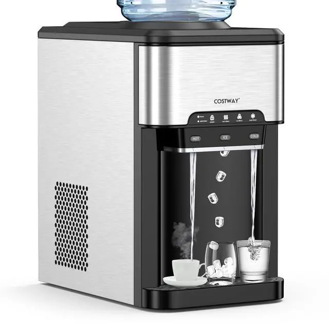 Main image of Countertop Water Dispenser with Ice Maker, 3-in-1 Portable Hot Cold Dispenser with 48LBS/24H Ice Machine, Child Safety Lock for 3-5 Gallon Bottle