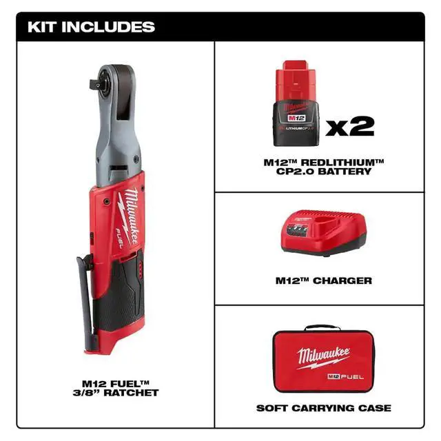 Alt view image 2 of 6 - M12 FUEL 3/8" RATCHET 2BAT