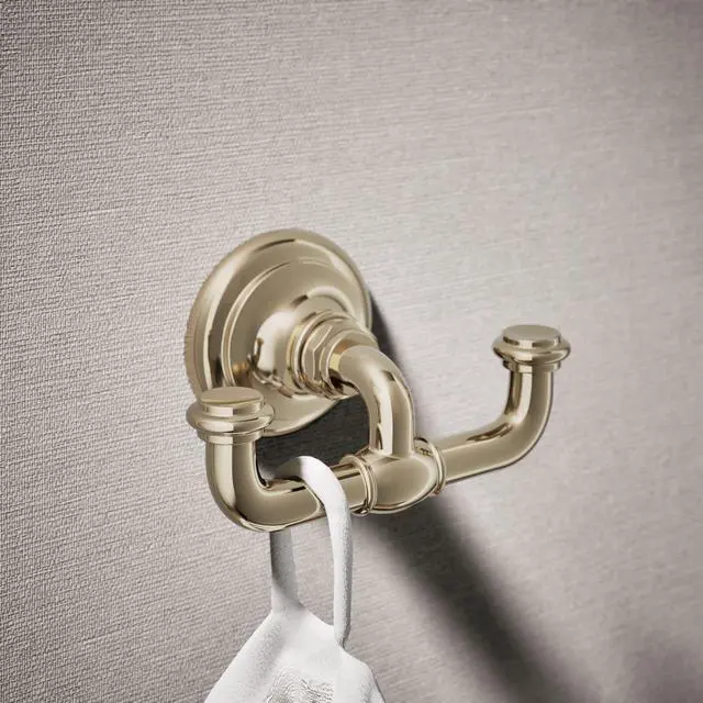 Alt view image 2 of 6 - 72572-AF Artifacts® Double Robe Hook, Vibrant French Gold