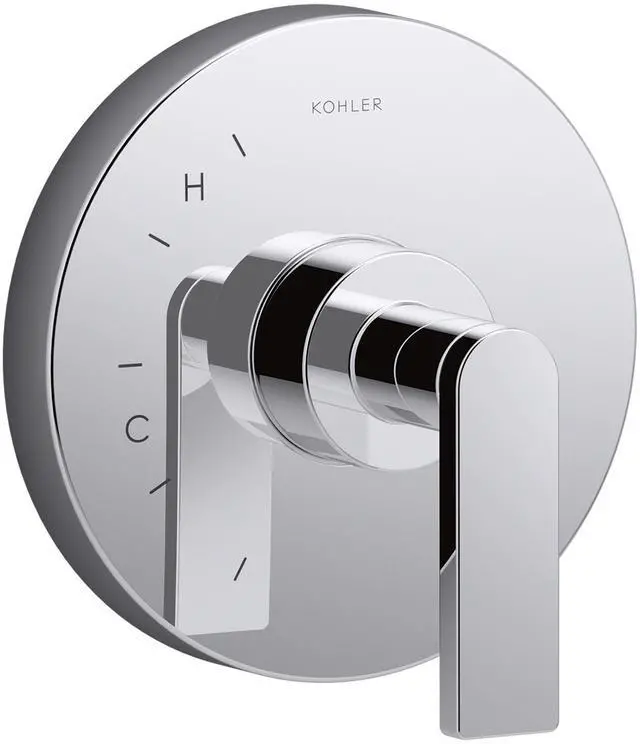 Main image of K-TS73115-4-CP Composed Valve Trim with Lever Handle For Rite-Temp Pressure-Balancing Valve, Not Included, Polished Chrome