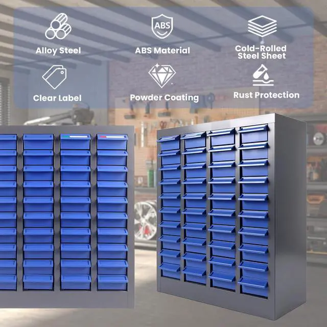 Alt view image 3 of 6 - 40 Drawer Alloy Steel Nut and Bolt Organizer, ABS Material Parts Cabinet, 21" L×9" W×25" H Nuts and Bolts Organizers and Storage, Bolt Bins Organizers for Shop Garage Workshop