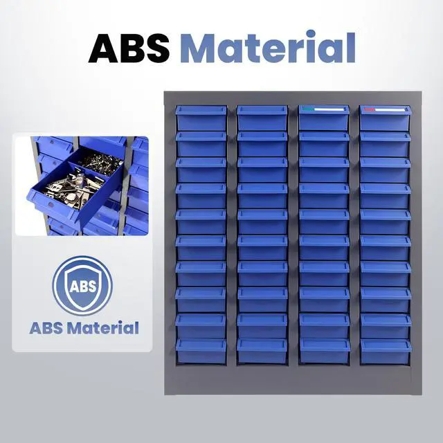 Alt view image 5 of 6 - 40 Drawer Alloy Steel Nut and Bolt Organizer, ABS Material Parts Cabinet, 21" L×9" W×25" H Nuts and Bolts Organizers and Storage, Bolt Bins Organizers for Shop Garage Workshop
