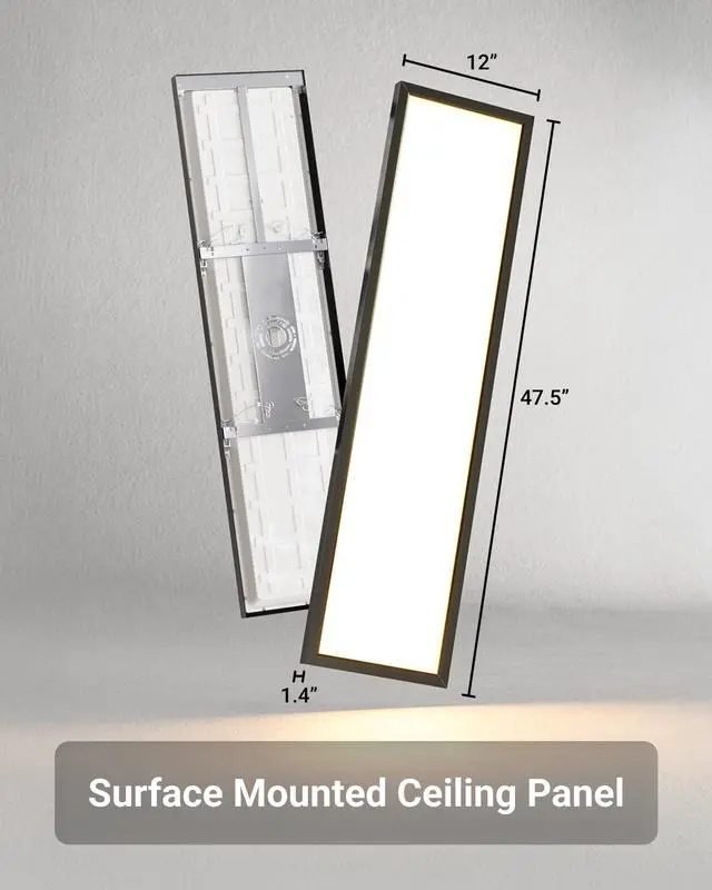 Alt view image 5 of 6 - Sunco 4 Pack 1x4 LED Flat Panel Light, Dual Selectable CCT 3500K/4000K/5000K & Selectable Wattage 30W/40W/46W, 5700LM, 0-10V Dimming, Matte Black Drop Ceiling Fixture - ETL, DLC
