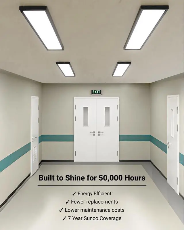 Alt view image 6 of 6 - Sunco 4 Pack 1x4 LED Flat Panel Light, Dual Selectable CCT 3500K/4000K/5000K & Selectable Wattage 30W/40W/46W, 5700LM, 0-10V Dimming, Matte Black Drop Ceiling Fixture - ETL, DLC