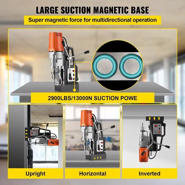 Alt view image 4 of 6 - 1680W MD50 Magnetic Drill 300 RPM Spindle Speed Electric Magnetic Drilling System with 2 Inch Boring Diameter and 2900 LBS Magnet Force