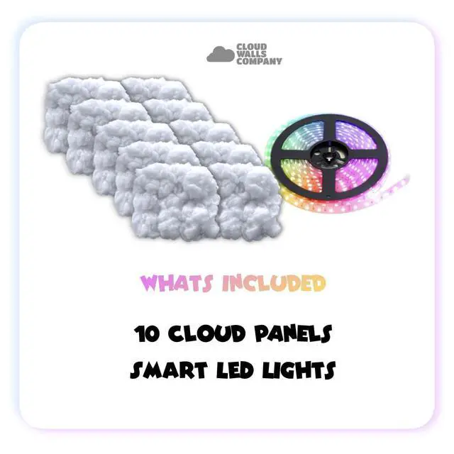 Alt view image 3 of 6 - Cloud Light Ceiling Panels & LED Lights Peel-and-Stick, 32.8 ft LED Strips, Alexa-Enabled, Aesthetic Room Decor for Bedrooms, Dorms, Gaming Rooms, Home Theater, Content Creators, AirBNB Décor