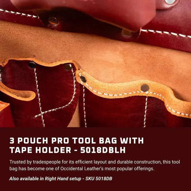 Alt view image 2 of 4 - 3 Pouch Pro Tool Bag with Tape Holder