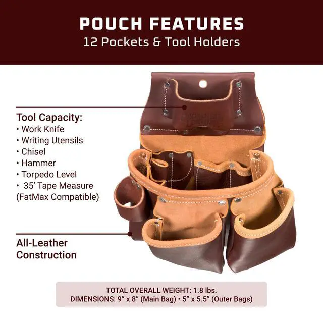 Alt view image 3 of 4 - 3 Pouch Pro Tool Bag with Tape Holder