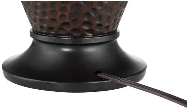 Alt view image 6 of 6 - Cody Rustic Farmhouse 3-Way Table Lamps 26" High Set of 2 with Table Top Dimmers Hammered Oiled Bronze Oatmeal Linen Drum Shade for Living Room Bedroom House Bedside Nightstand