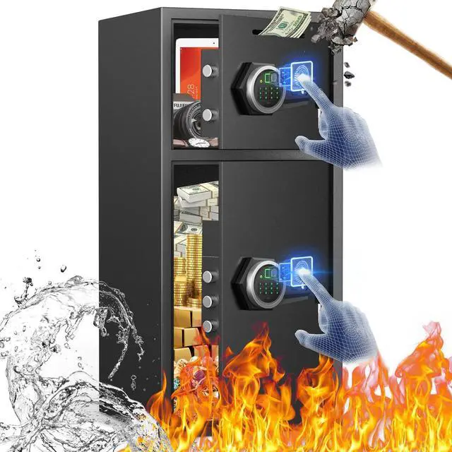 Main image of 7.0 Cu ft Large Safe Box Fireproof Waterproof,with LED Light fire proof safe for home documents,Fingerprint password personal Safes with Deposit Slot & Dual Alarm System,Security Box fo Valuables