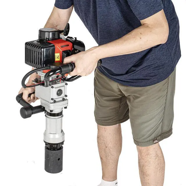 Alt view image 6 of 6 - 32.6CC 2 Stroke Gas Powered T-Post Driver, 900W Gas Powered Pile Driver Fence Post Driver Portable Petrol Piledriver Single Cylinder Air Cooling 8500r/min