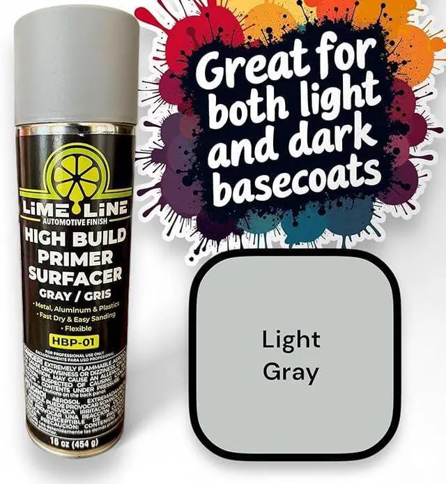 Alt view image 4 of 5 - 1K Flexible High Build Primer Surfacer, Direct to Metal, Automotive and Industrial Grade, 16 oz Aerosol Spray Can, Primer Light Grey (Pack of 6)