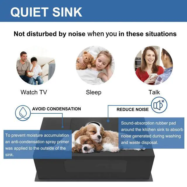 Alt view image 6 of 6 - Darker Black 32x19 Inch Undermount Kitchen Sink - Modern 16 Gauge Extremely Durable Single Bowl Stainless Steel Sink with Anti-scratches Nano Surface