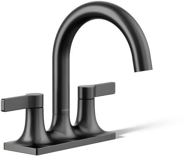 Main image of K-28124-4-BL Venza® Centerset Bathroom Sink Faucet, 3-Hole, 1.2 GPM, Easy Installation, Corrosion Resistant, Matte Black