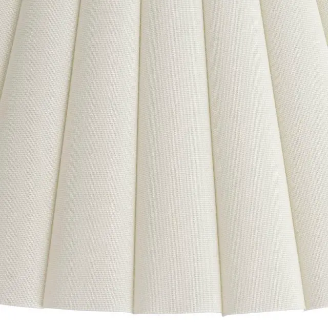 Alt view image 3 of 6 - Set of 2 Box Pleat Empire Lamp Shade (Pre-Assembled) s Antique White Large 6.75" Top x 20.75" Bottom x 10.75" High x 12.5" Slant Spider with Replacement Harp and Finial Fitting