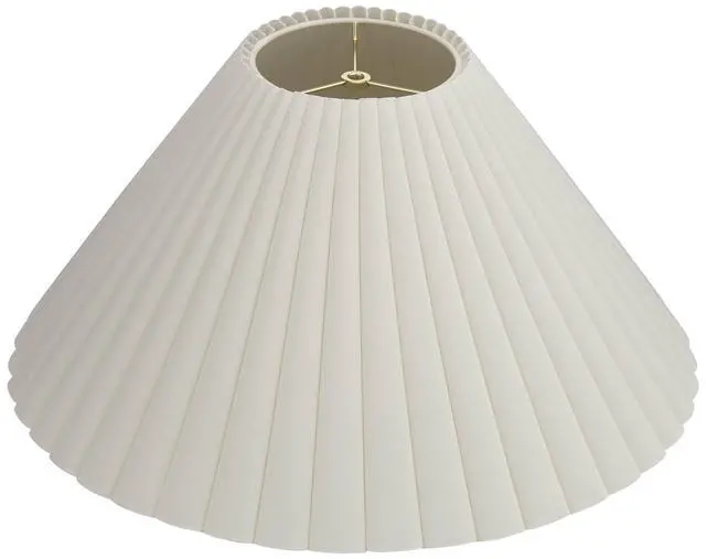 Alt view image 5 of 6 - Set of 2 Box Pleat Empire Lamp Shade (Pre-Assembled) s Antique White Large 6.75" Top x 20.75" Bottom x 10.75" High x 12.5" Slant Spider with Replacement Harp and Finial Fitting